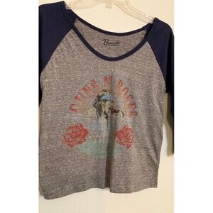 GNR Guns N Roses Band Tee Womens Long‎ sleeve rock baseball tee